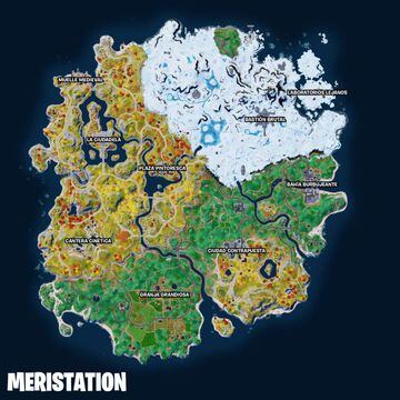 Nuevo mapa de la isla tras el parche 23.10 de Fortnite