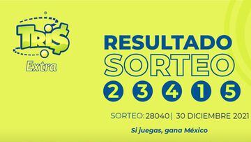Resultados Lotería Tris Extra hoy: ganadores y números premiados | 30 de diciembre