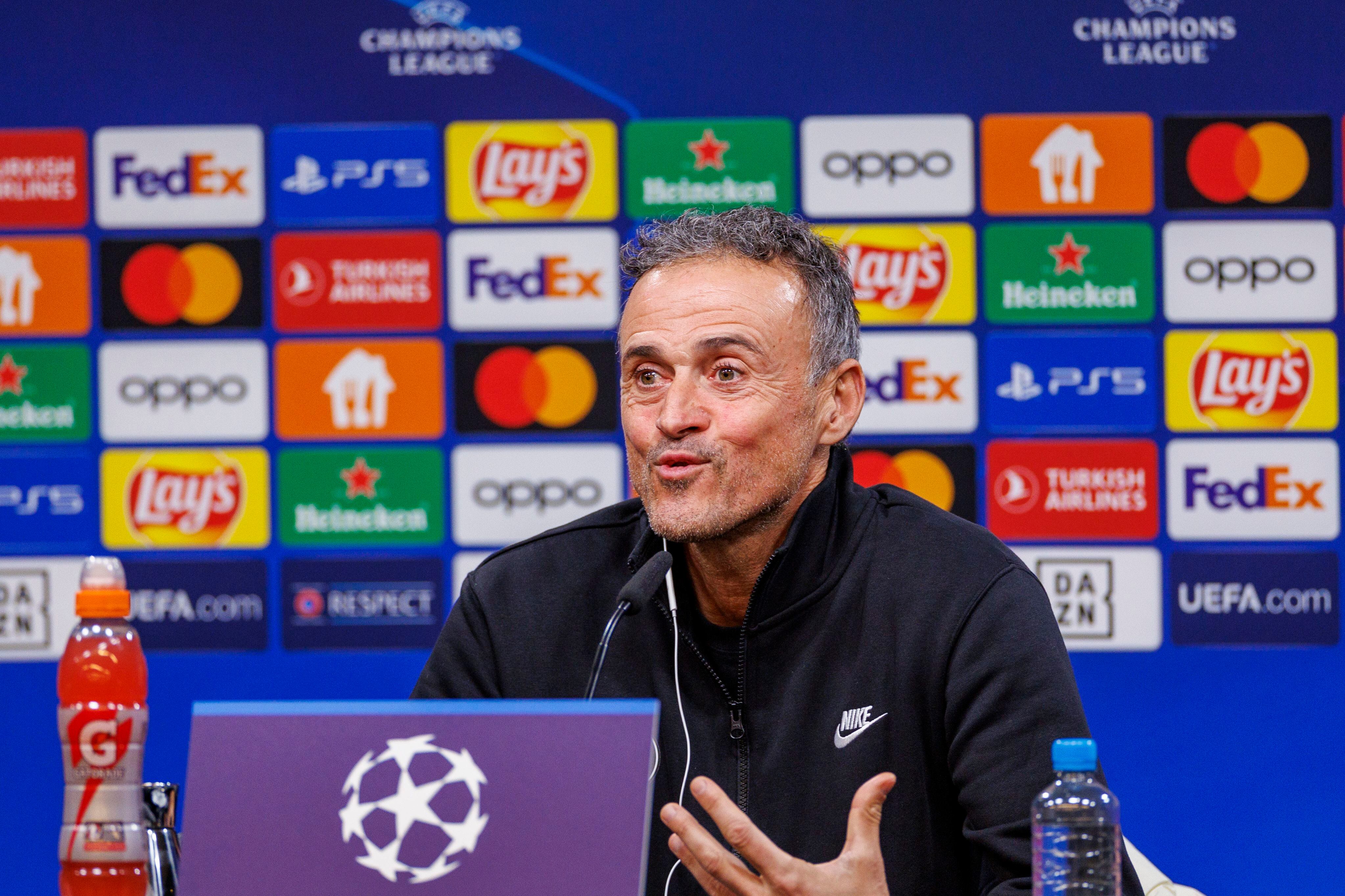 Dortmund (Germany), 12/12/2023.- PSG'Äôs head coach Luis Enrique attends a press conference in Dortmund, Germany, 12 December 2023. Paris Saint-Germain will face Borussia Dortmund in their UEFA Champions League group F soccer match on 13 December. (Liga de Campeones, Alemania, Rusia) EFE/EPA/CHRISTOPHER NEUNDORF
