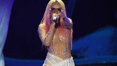 EAST RUTHERFORD, NEW JERSEY - SEPTEMBER 07: Karol G performs during the Mañana Será Bonito Tour at MetLife Stadium at MetLife Stadium on September 07, 2023 in East Rutherford, New Jersey. (Photo by Udo Salters Photography/Getty Images)