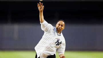 ESPN‘s Stephen A. Smith got his karma when he grounded the first pitch about 4 feet in front of home plate, leading to the same kind of criticism he dishes.