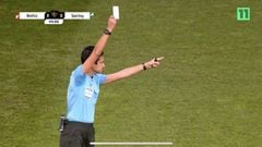 We’re used to yellow and red cards but now a new option is being trialled in Portugal with a very different meaning.