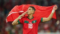 AL RAYYAN, QATAR - DECEMBER 06: Jawad El Yamiq of Morocco celebrates after winning the FIFA World Cup Qatar 2022 Round of 16 match between Morocco and Spain at Education City Stadium on December 6, 2022 in Al Rayyan, Qatar. (Photo by Khalil Bashar/Jam Media/Getty Images)