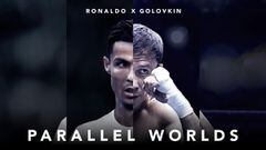 Cristiano Ronaldo y Gennagy Golovkin en el cartel promocional de &#039;Parallel Worlds&#039;, de DAZN.
