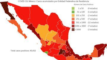 Mapa y casos de coronavirus en México por estados hoy 16 de mayo