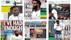 Danny Rose, del Tottenham, ocupa las portadas de todos los diarios deportivos ingleses.
