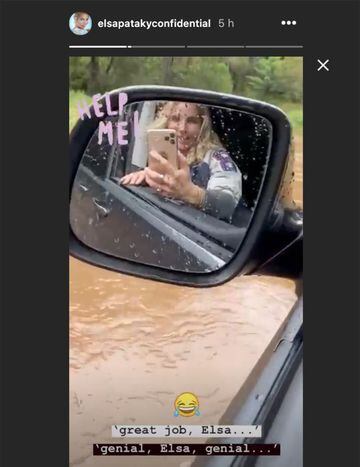 Elsa Pataky se queda atrapada en su coche rodeada de una riada por las lluvias en Australia