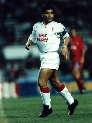 Maradona's third and final European club was LaLiga outfit Sevilla, where he spent a single season after arriving in 1992.