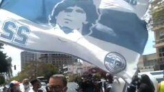 Hinchas de Gimnasia hicieron una caravana de La Plata a Buenos Aires para apoyar a Maradona