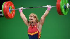 Spain&#039;s Lidia Valentin Perez competes during the women&#039;s weightlifting 75kg event during the Rio 2016 Olympics Games in Rio de Janeiro on August 12, 2016. / AFP / GOH Chai Hin        (Photo credit should read GOH CHAI HIN/AFP/Getty Images)  LYDIA VALENTIN PUBLICADA 07/11/17 NA MA25 2COL
