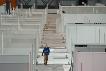 As Spain fights the spread of Covid-19, Madrid's IFEMA conference centre has been repurposed as a temporary hospital, with 5,500 beds.