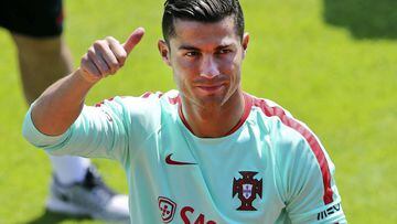 Cristiano during Portugal training