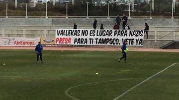 Rayo fans protest against the signing of Roman Zozulya from Betis, claiming he is a neo-nazi sympathiser