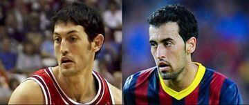 Basketball player Kirk Hinrich and Sergio Busquets