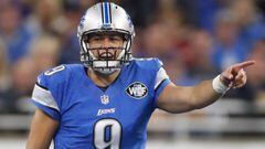 DETROIT, MI - OCTOBER 23: Quarterback Matthew Stafford #9 of the Detroit Lions calls out instructions to his team against the Washington Redskins during first half action at Ford Field on October 23, 2016 in Detroit, Michigan   Gregory Shamus/Getty Images/AFP == FOR NEWSPAPERS, INTERNET, TELCOS &amp; TELEVISION USE ONLY ==