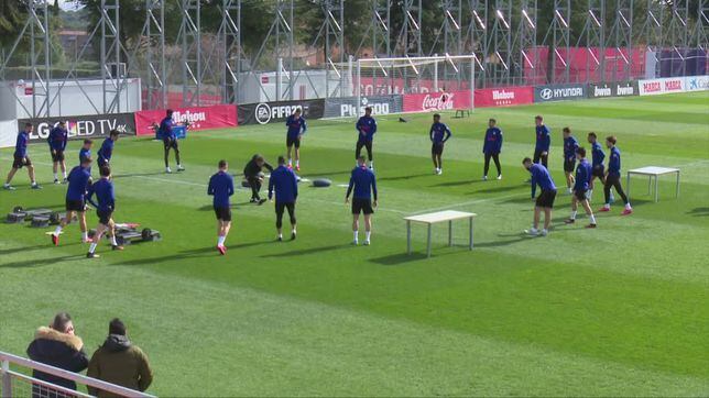 Morata, única ausencia en el entrenamiento del Atlético por molestias