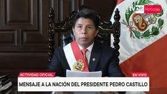 This screen grab obtained from a handout video published by the Peruvian Presidency shows Peruvian President Pedro Castillo delivering a message to the nation in Lima on December 7, 2022. - Peru's President Pedro Castillo dissolved Congress on December 7, 2022, announced a curfew and said he will form an emergency government that will rule by decree, just hours before the legislature was due to debate a motion of impeachment against him. (Photo by Peruvian Presidency / AFP) / RESTRICTED TO EDITORIAL USE - MANDATORY CREDIT "AFP PHOTO / PERUVIAN PRESIDENCY" - NO MARKETING NO ADVERTISING CAMPAIGNS - DISTRIBUTED AS A SERVICE TO CLIENTS