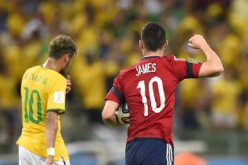 James marcó el descuento ante Brasil en los cuartos de final de tiro penal. Fue su sexto gol, lo que le garantizó ser el máximo artillero del Mundial.