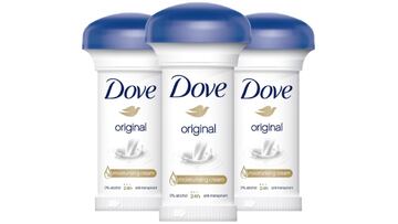 Desodorante en crema Dove en pack de tres unidades