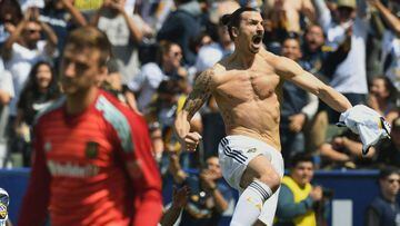 Zlatan Ibrahimovic scores on his debut for LA Galaxy against city rivals LAFC.