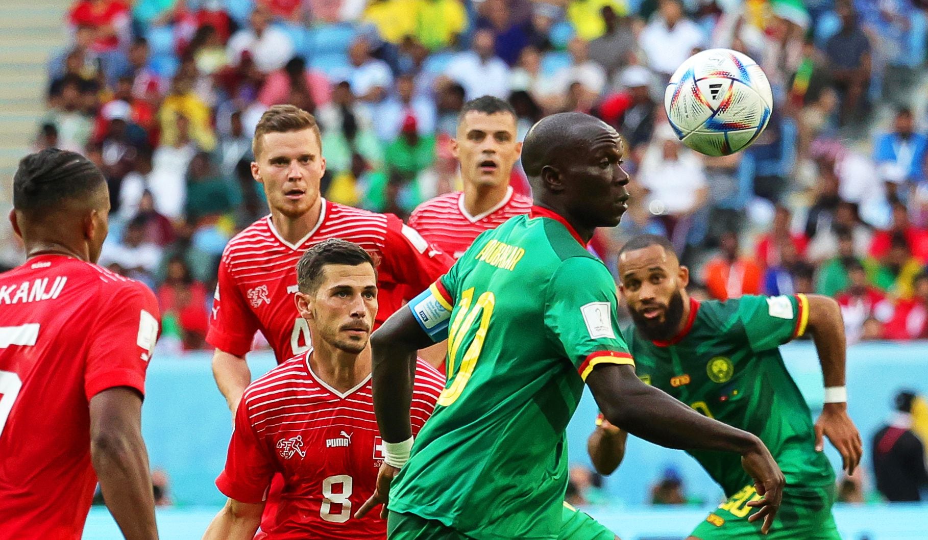 Vincent Aboubakar (2-R) of Cameroon 