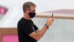 TOKYO, JAPAN - JULY 26:  Tony Hawk takes photos during the Women&#039;s Street Prelims on day three of the Tokyo 2020 Olympic Games at Ariake Urban Sports Park on July 26, 2021 in Tokyo, Japan. (Photo by Patrick Smith/Getty Images)