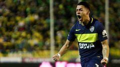 Cristian Pav&oacute;n celebra un gol con Boca Juniors.