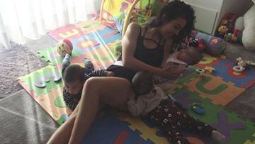 Georgina juega con Alana, Eva y Mateo: &quot;Mam&aacute; les ayuda a ponerse fuertes&quot;. Foto: Instagram