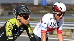 Esteban Chaves y Sergio Henao en la &uacute;ltima etapa de La Vuelta.