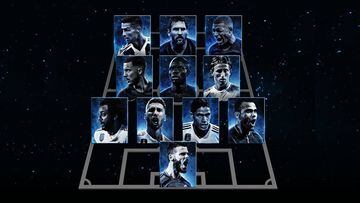 El once ideal de FIFPro para la temporada 2017-2018.
