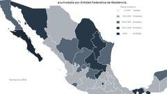 Mapa, muertes y casos de coronavirus en México por estados hoy 15 de enero