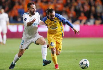 Real Madrid's Dani Carvajal against Apoel Nicosia in the Champions League.