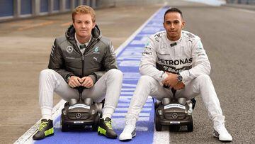 Rosberg y Hamilton.