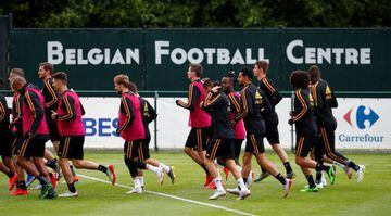 Belgium players during training