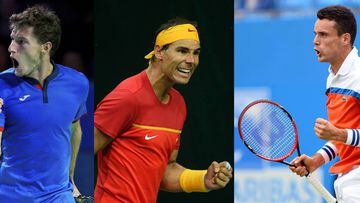 Pablo Carre&ntilde;o, Rafa Nadal y Roberto Bautista.