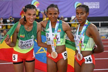 Las etíopes de la final de 5.000.