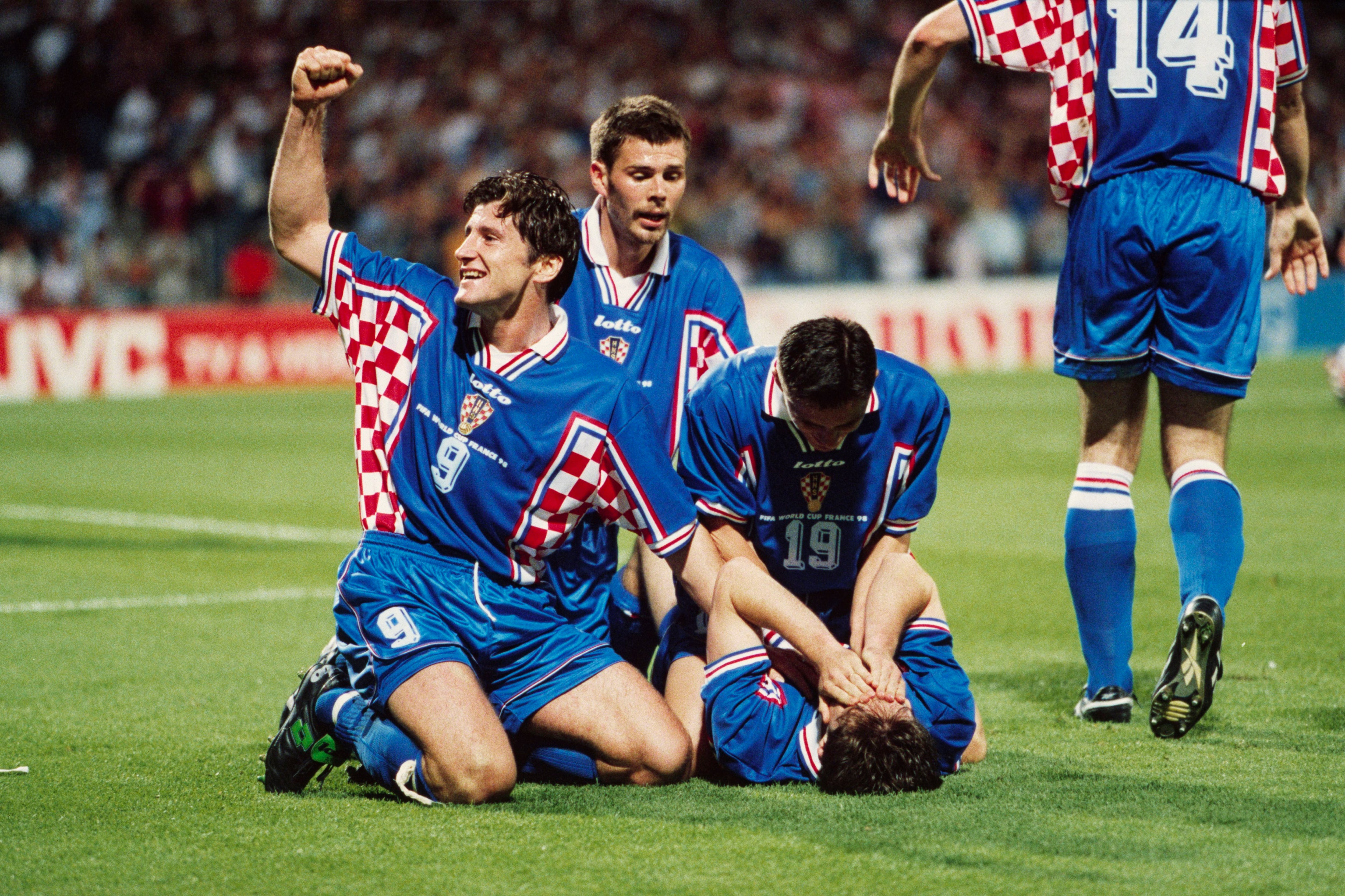 Jugadores de Croacia durante el Mundial de 1998