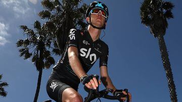 El estadounidense Ian Boswell rueda con el maillot del Sky durante el Tour de California.