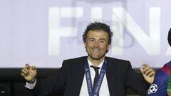 El entrenador del Barcelona, Luis Enrique, tras ganar la Champions League.