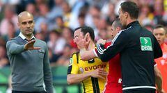 Franck Ribery y Gonzalo Castro en la &uacute;ltima final de la Copa alemana entre Bayern M&uacute;nich y Borussia Dortmund.