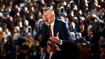 Barcelona coach Sarunas Jasikevicius, who has been linked with the LA Lakers.