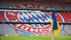 MUNICH, GERMANY - APRIL 12: A general view of the stadium prior to the UEFA Champions League Quarter Final Leg Two match between Bayern München and Villarreal CF at Football Arena Munich on April 12, 2022 in Munich, Germany. (Photo by Sebastian Widmann - UEFA/UEFA via Getty Images)