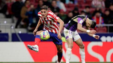 MADRID, SPAIN - JANUARY 21: Nahuel Molina of Atletico Madrid  during the La Liga Santander  match between Atletico Madrid v Real Valladolid at the Estadio Civitas Metropolitano on January 21, 2023 in Madrid Spain (Photo by David S. Bustamante/Soccrates/Getty Images)