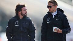 Alonso con Button, en la época de McLaren.