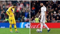 Messi y Benzema se lamentan despu&eacute;s de las eliminaciones del Barcelona y el Real Madrid.