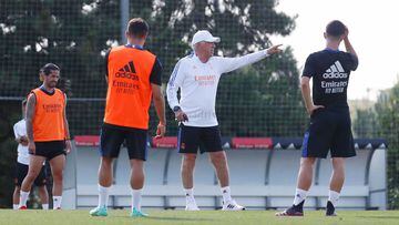 Ancelotti, en un entrenamiento del Real Madrid. 