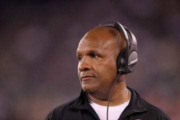 (FILES) In this file photo taken on August 9, 2018 Head coach Hue Jackson of the Cleveland Browns watches his team in the fourth quarter against the New York Giants during their preseason game at MetLife Stadium in East Rutherford, New Jersey. -