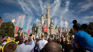 FILE PHOTO: Fireworks go off around Cinderella&#039;s castle during the grand opening ceremony for Walt Disney World&#039;s new Fantasyland in Lake Buena Vista, Florida December 6, 2012. REUTERS/Scott Audette/File Photo