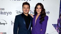 Jeremy Renner and Hailee Steinfeld attend the &quot;Hawkeye&quot; Special Screening at AMC Lincoln Square Theater on November 22, 2021 in New York City. 