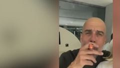 Guardiola smokes cigar and sings Oasis at City party